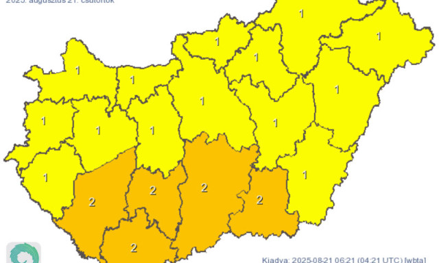 Az eg&eacute;sz orsz&aacute;gra kiadt&aacute;k a figyelmeztet&eacute;st - Z&aacute;porok, zivatarok, m&eacute;g j&eacute;geső is j&ouml;het