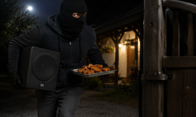 Hangfalat &eacute;s r&aacute;ntott h&uacute;st lopott a tolvaj