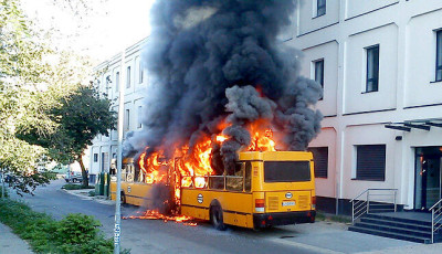 Busz &eacute;gett Miskolcon